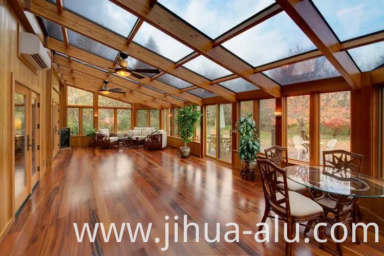 Jihua Aluminium Sunshine House Aluminum Sunroom Glass Sunroom